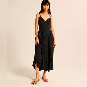 Abercrombie Strappy Drop-Waist Maxi Dress (black)